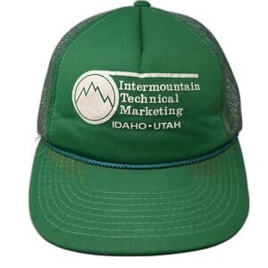 Hanes Green Snapback Trucker Hat Intermountain Technical Marketing Idaho Utah OS